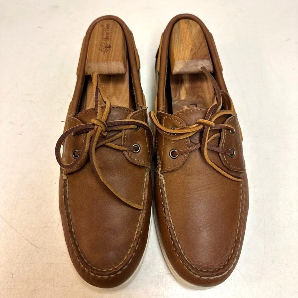 VGUC Oak Street Bootmakers Boat Shoe Moccasin Brown Chromexcel Made in USA 9.5 D - Picture 3 of 12